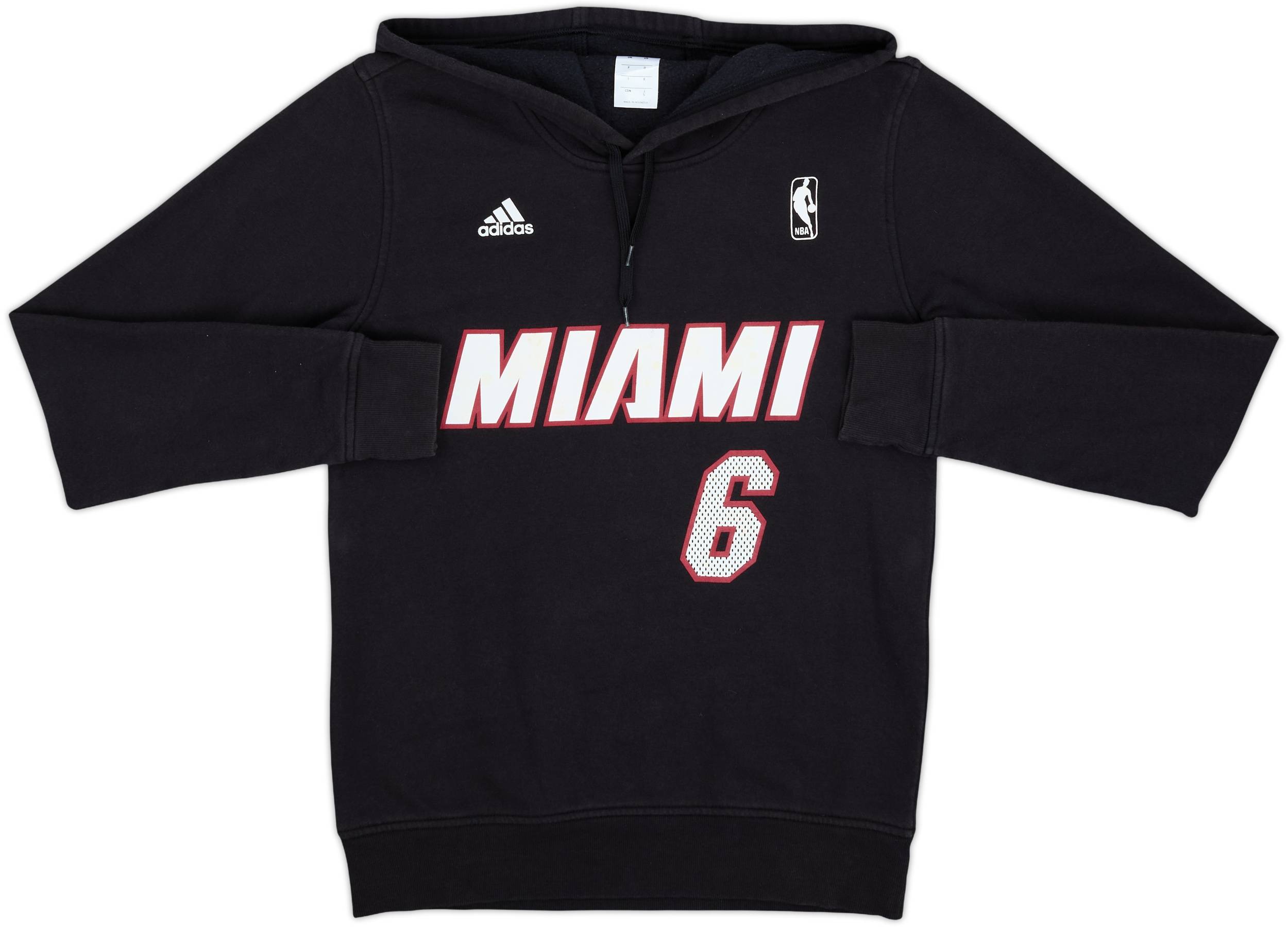 2013-14 Miami Heat James #6 adidas Hooded Sweat Top - 6/10 - (S)