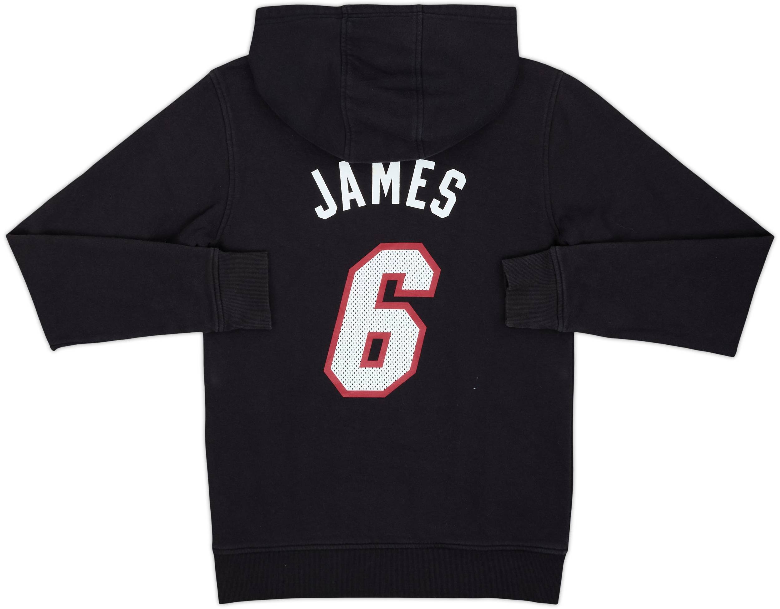 2013-14 Miami Heat James #6 adidas Hooded Sweat Top - 6/10 - (S)