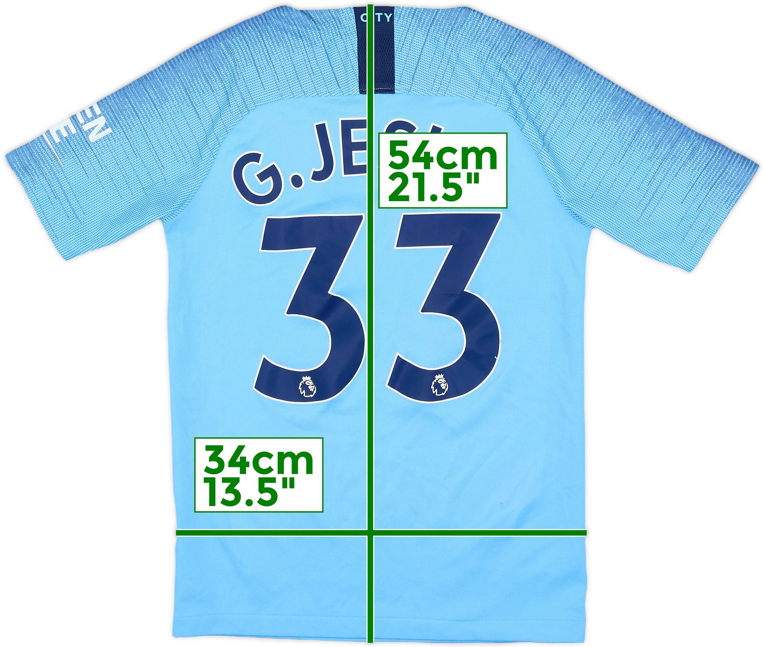 2018-19 Manchester City Home Shirt G.Jesus #33 - 7/10 - (S.Boys)