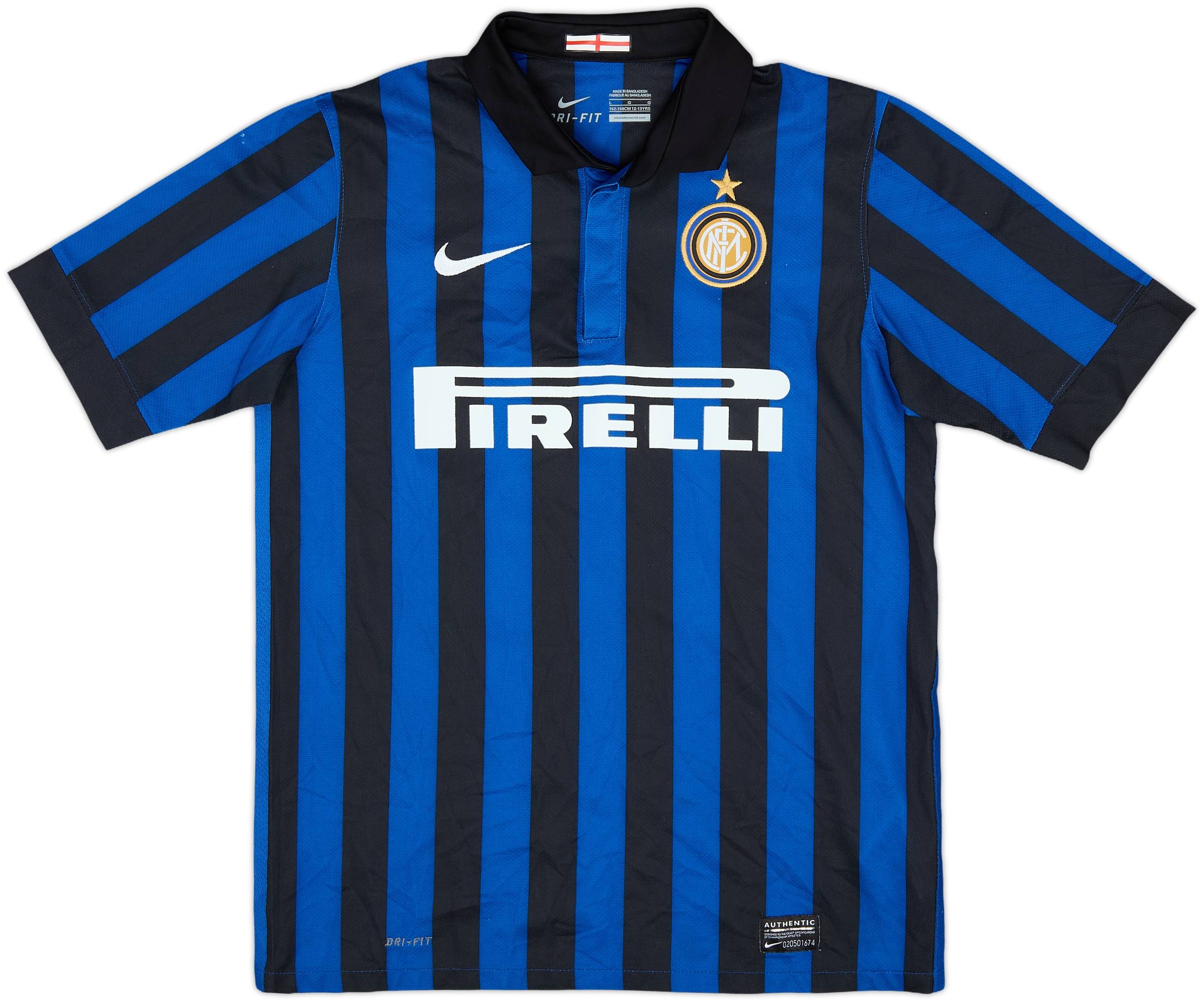 11-12 INTEL MILANO NAGATOMO 55番　NIKE 半袖s 2011-12 Inter Milan Home Shirt Nagatomo #55 - 9/10 - (L.Boys)
