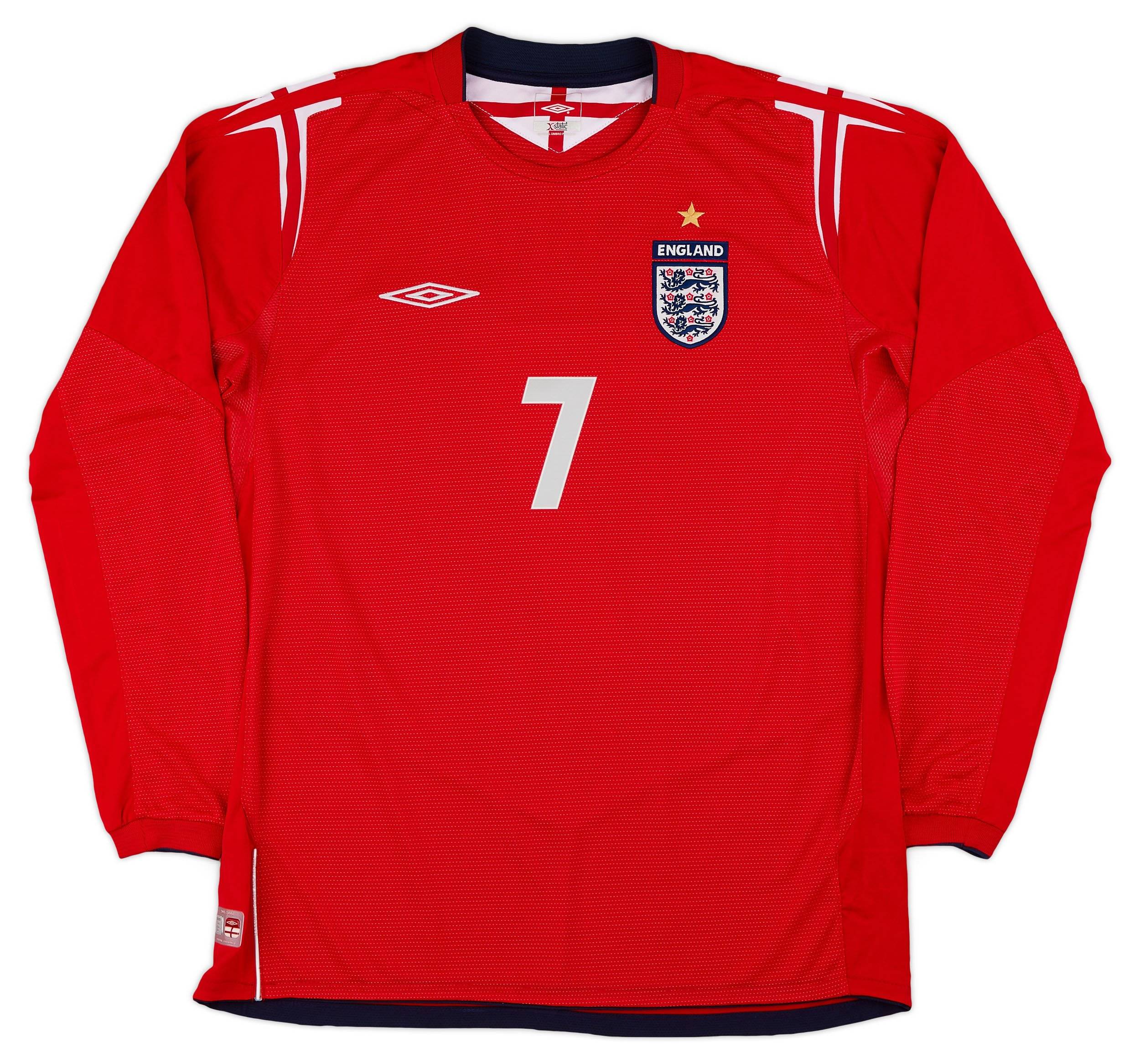 初売りセール 2004-06 #7 Beckham Shirt L/S Away England ウェア