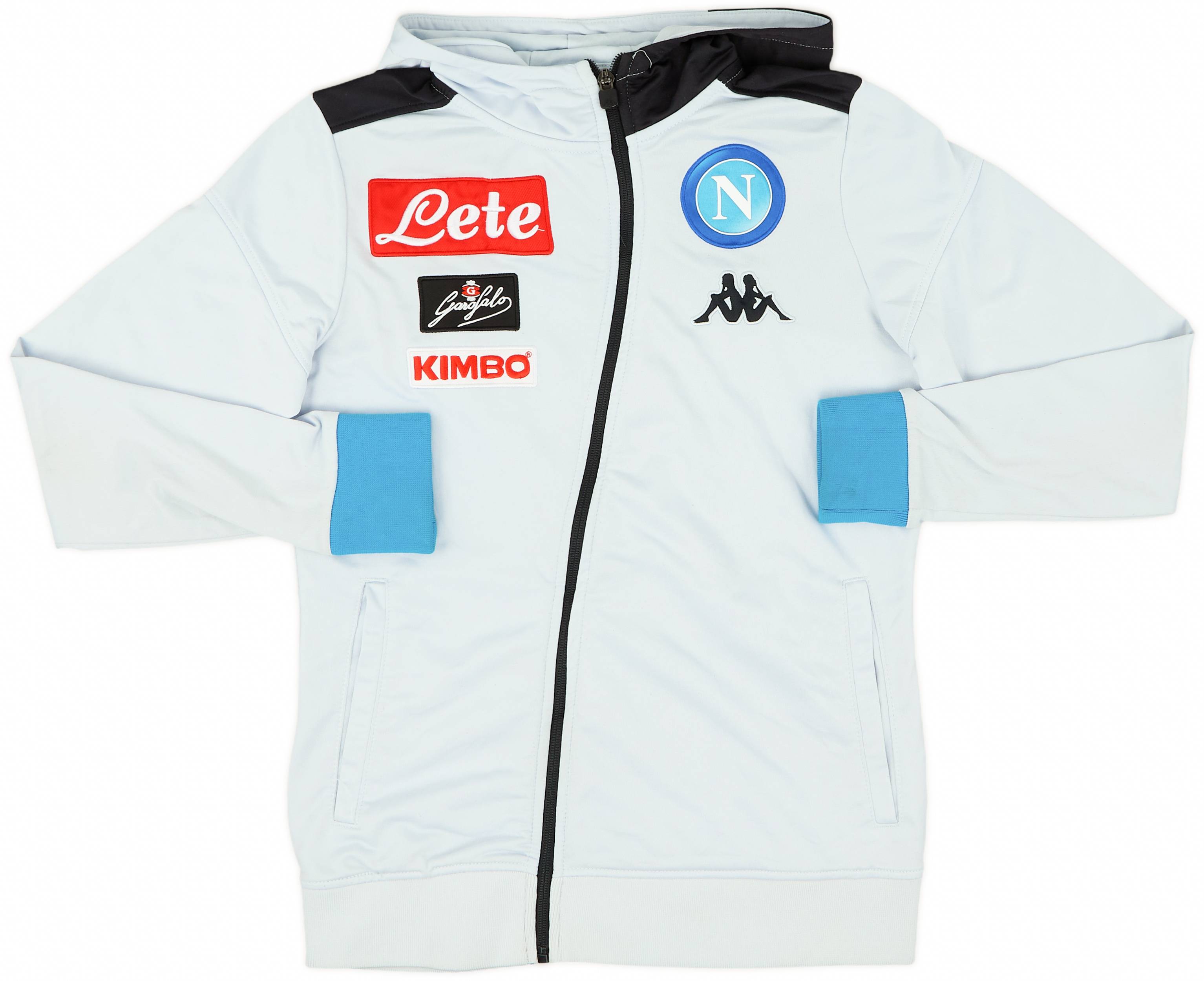 2018-19 Napoli Kappa Hooded Track Jacket - 8/10 - (L.Boys)