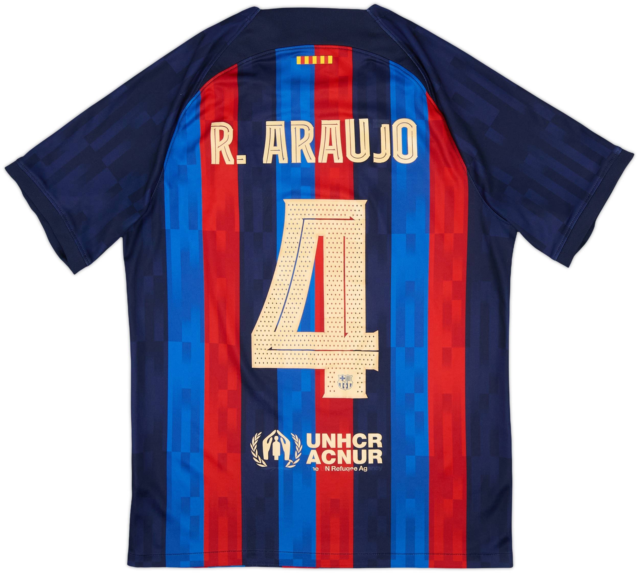 FC Barcelona R. Araujo レプリカユニフォーム Nike Barcelona Home R.Araujo 4 Shirt 2024-2025 (La Liga)