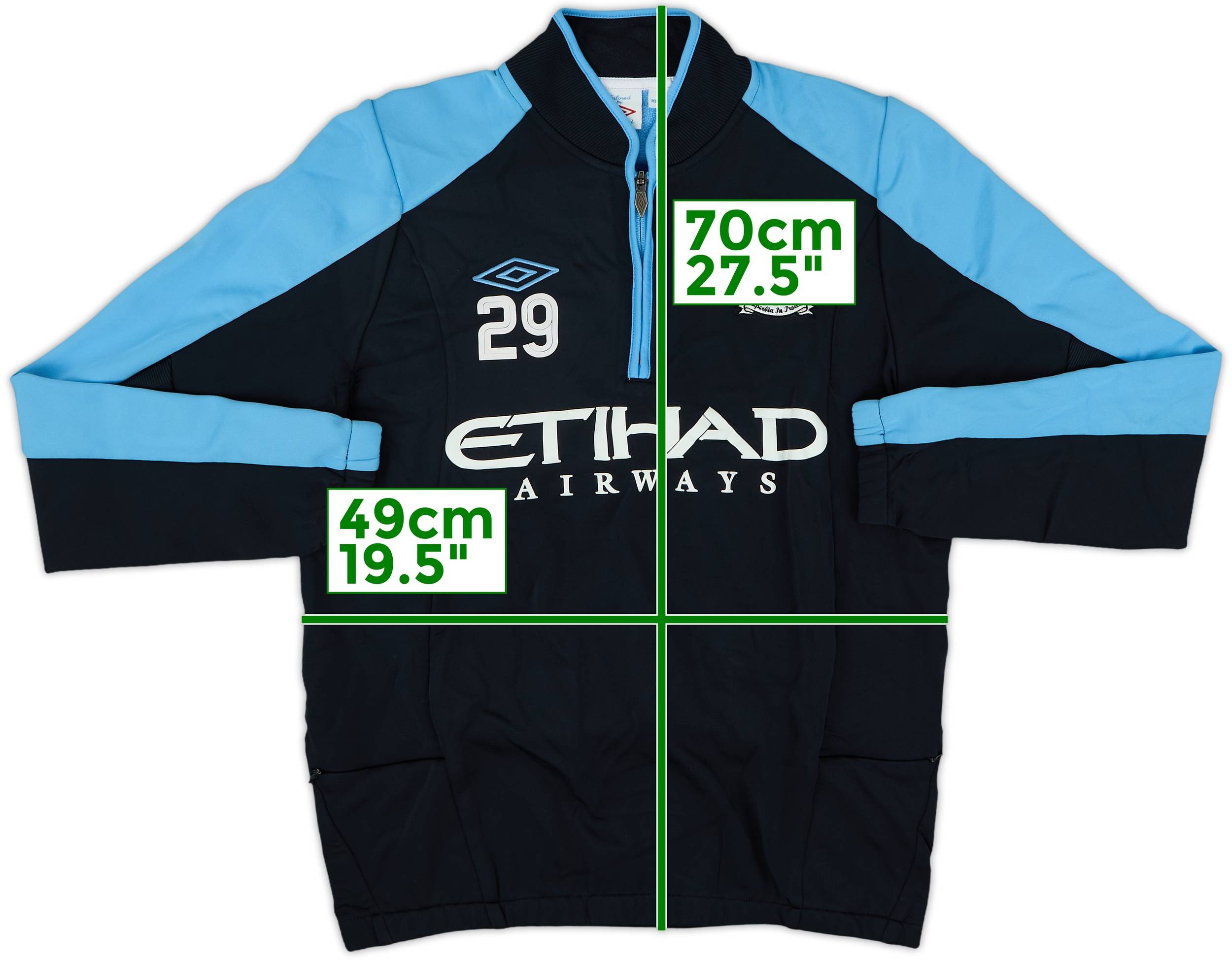 2011-12 Manchester City Player Issue Umbro 1/4 Zip Drill Top