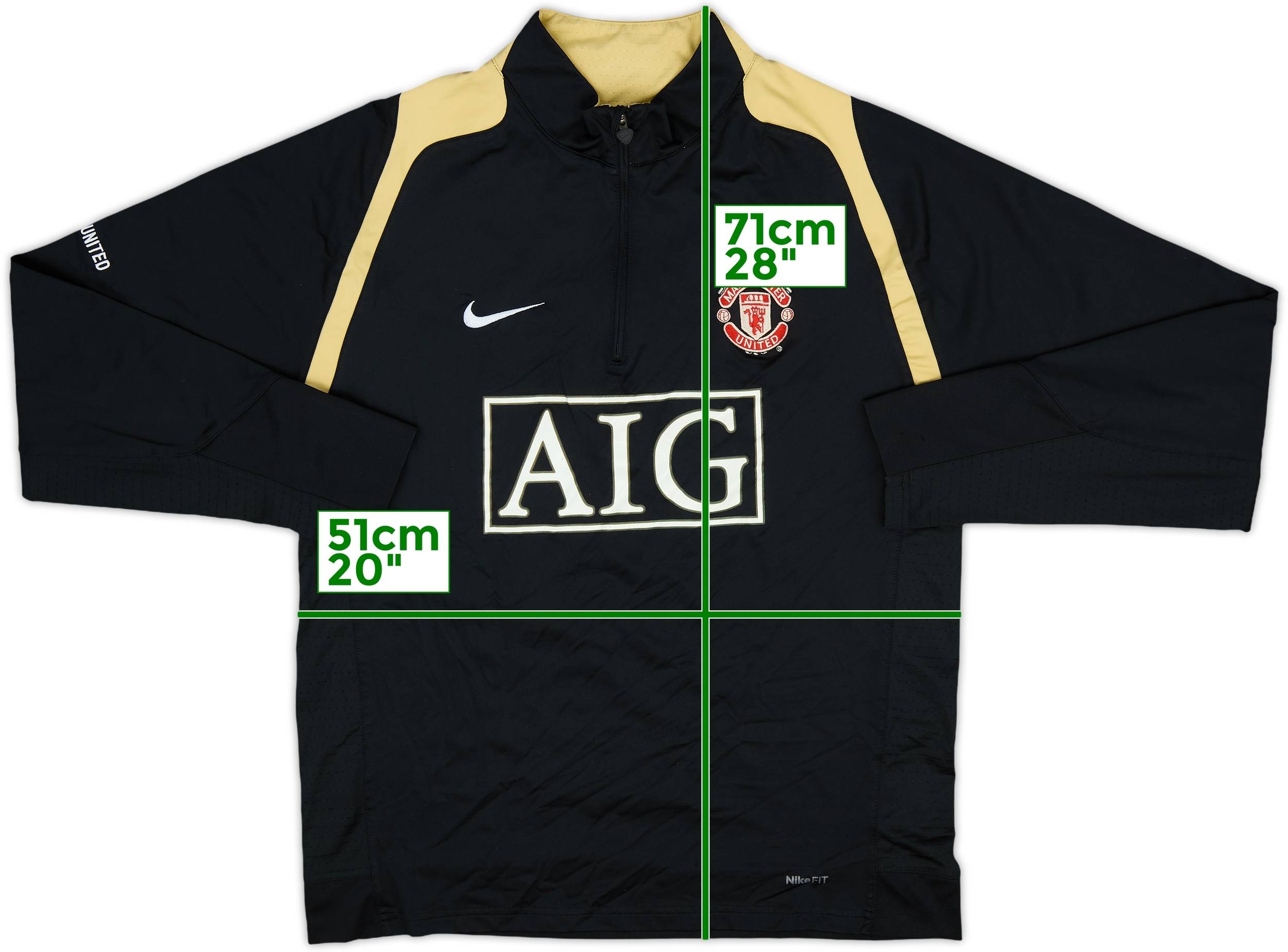 2006-07 Manchester United Nike 1/4 Zip Drill Top - 10/10 - (L)