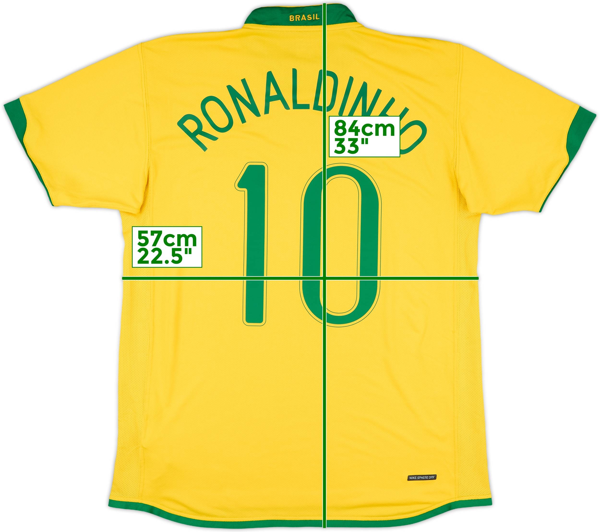 2006-08 Brazil Home Shirt Ronaldinho #10 - 10/10 - (L)