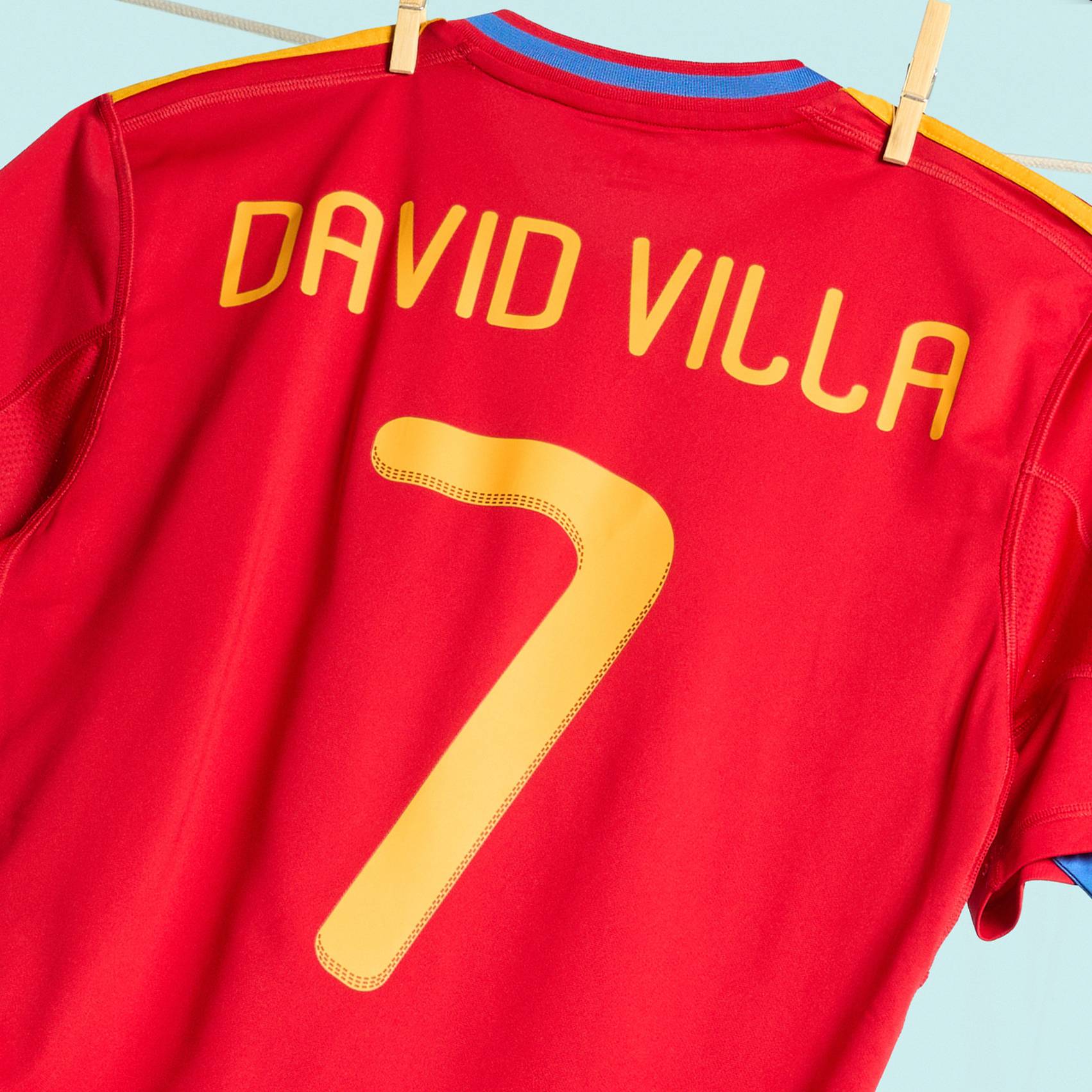 2009-10 Spain Home Shirt David Villa #7 - 6/10 - (S)