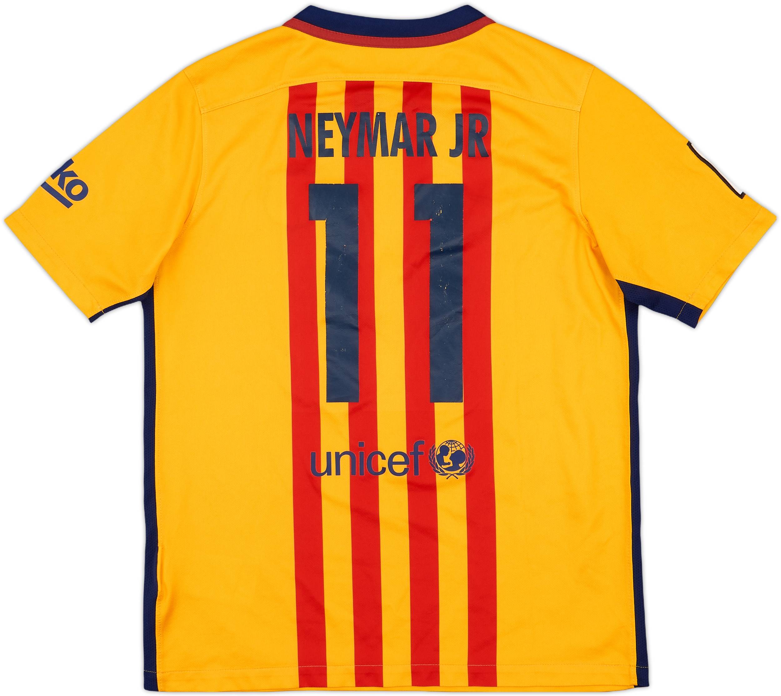 2015-16 Barcelona Away Shirt Neymar Jr #11 - 6/10 - (XL.Boys)