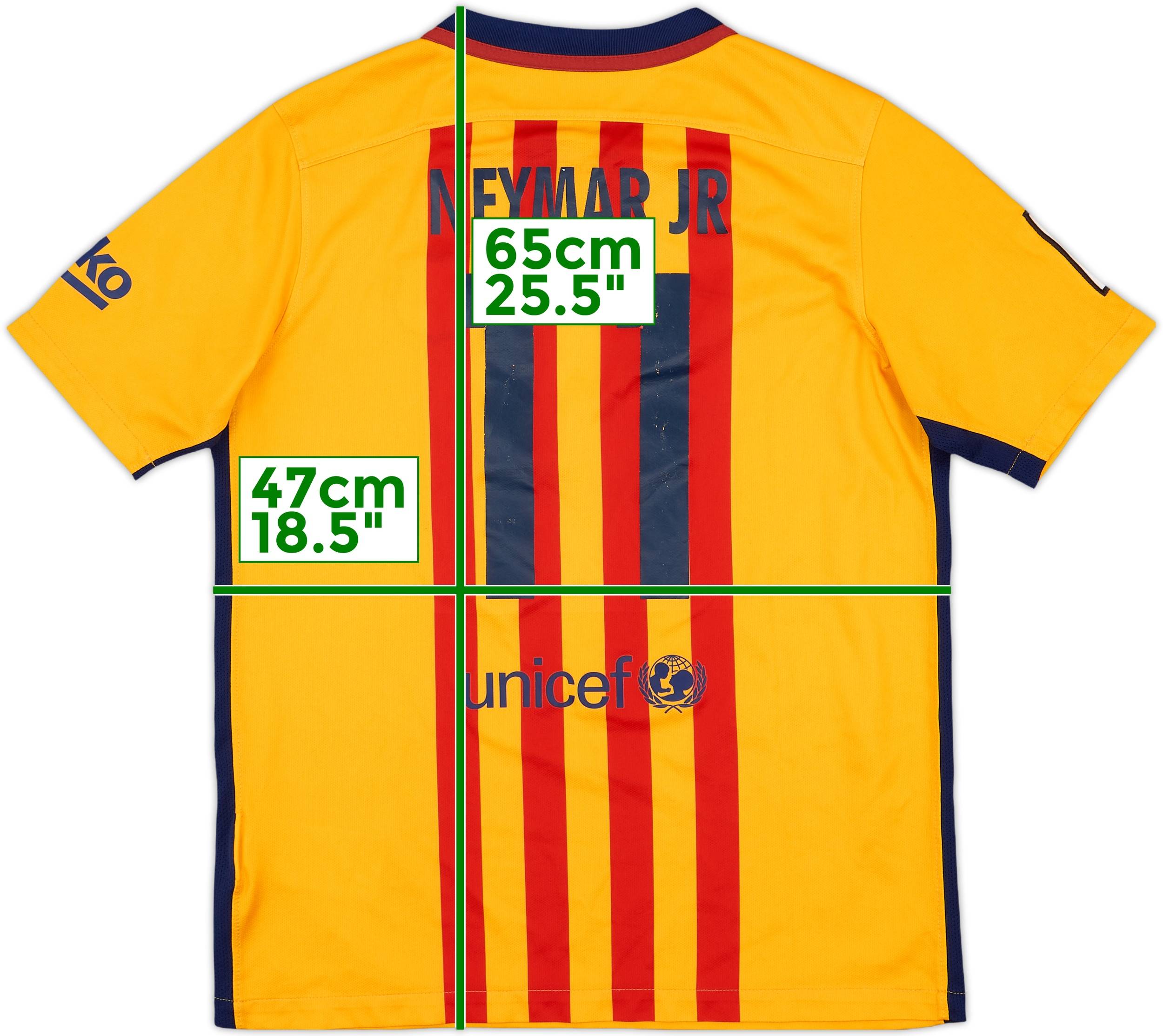 2015-16 Barcelona Away Shirt Neymar Jr #11 - 6/10 - (XL.Boys)