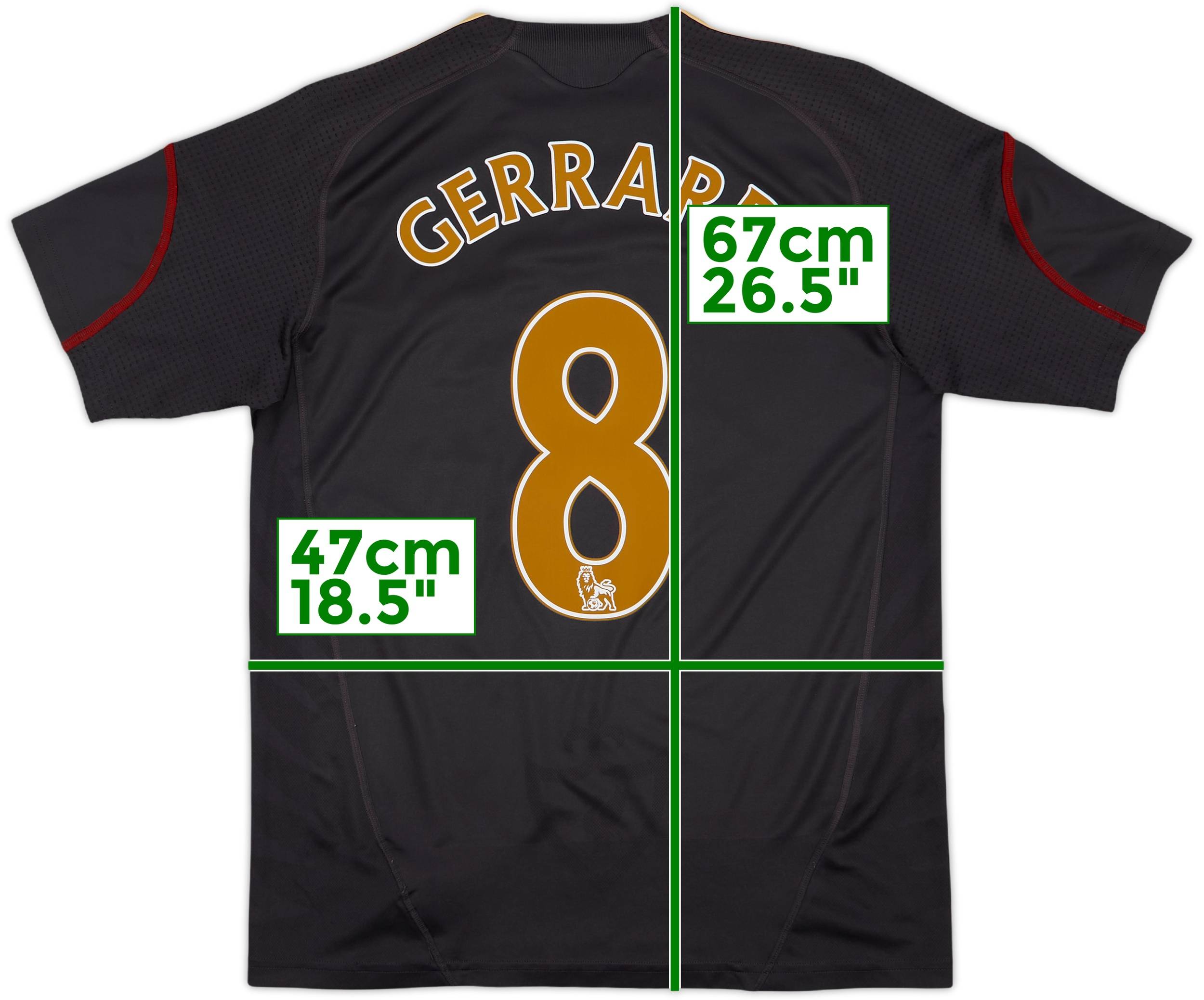 2009-10 Liverpool Away Shirt Gerrard #8 - 6/10 - (XL.Boys)