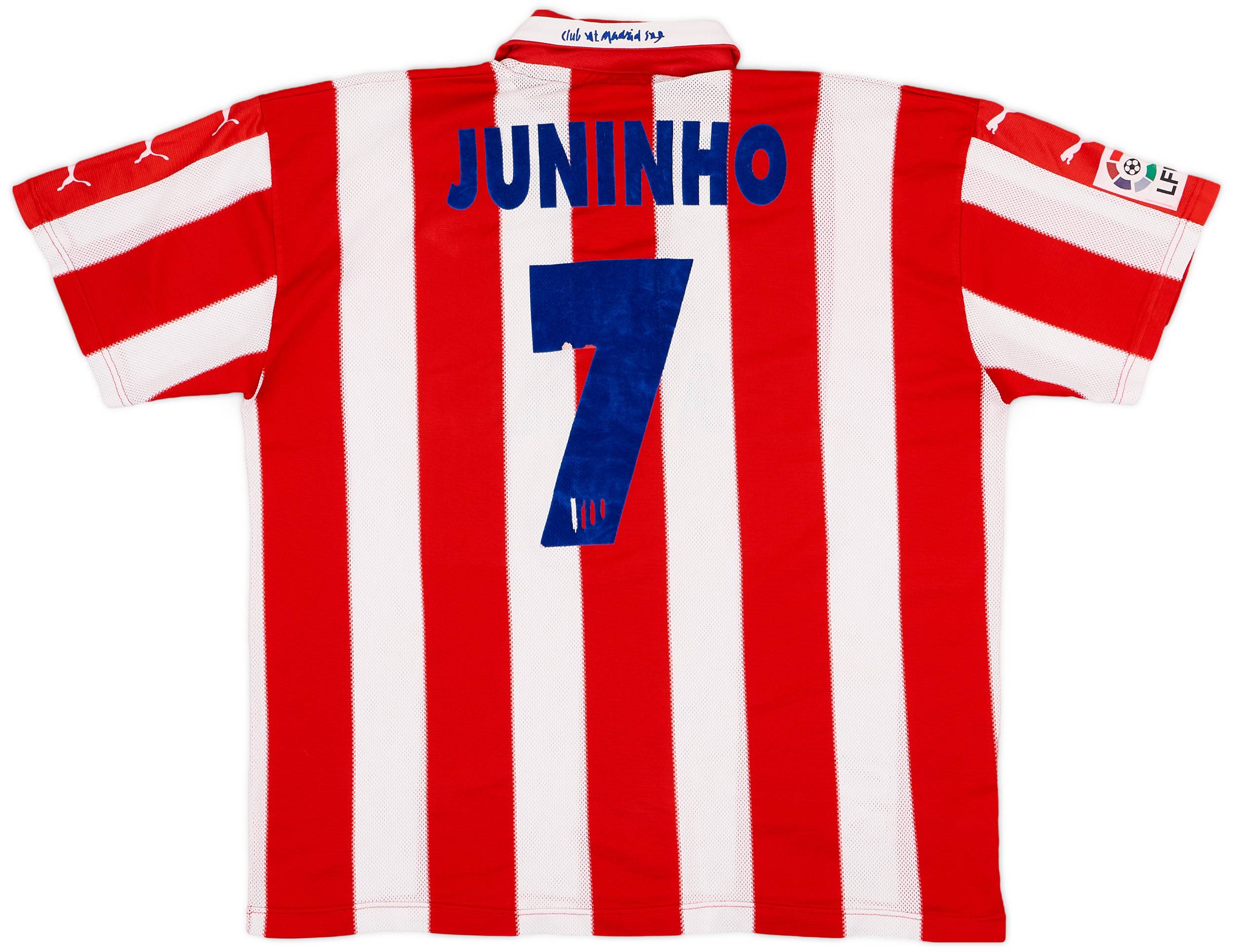 1997-98 Atletico Madrid Home Shirt Juninho #7 - 6/10 - (XL)