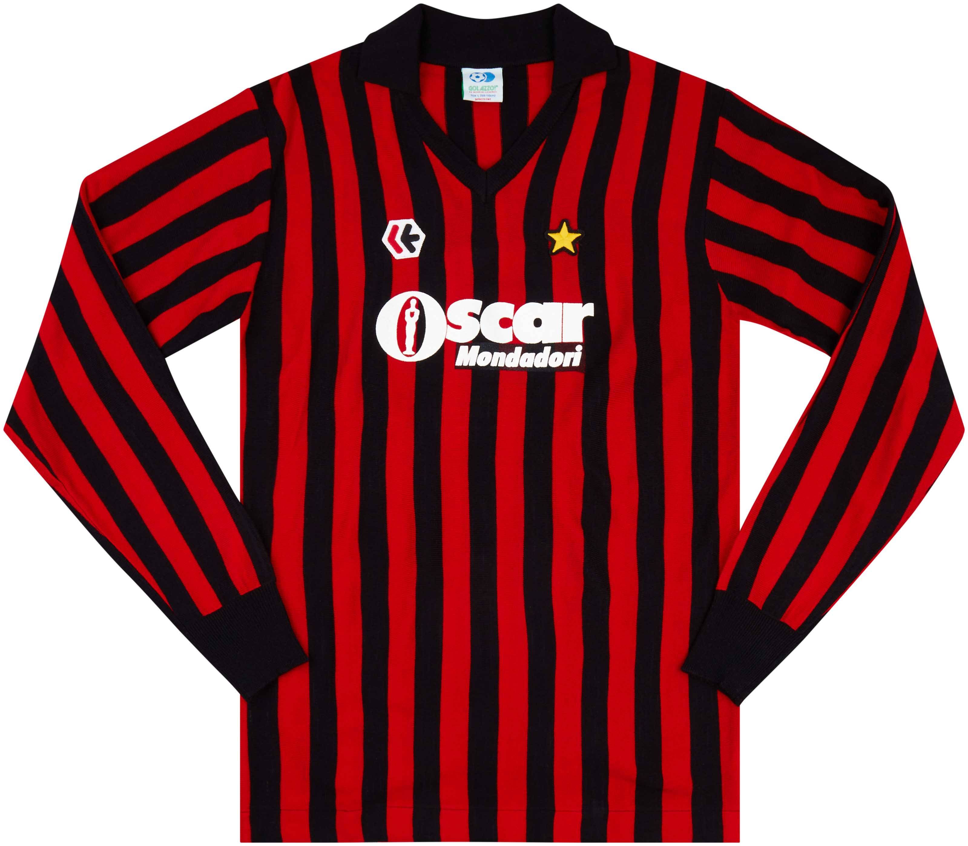 85-86 AC MILAN 選手用 ACミラン 当時物 ロッシ　マルディーニ 1984-85 AC Milan RollyGo-Reissue Home L/S Shirt #9 (Hateley) L
