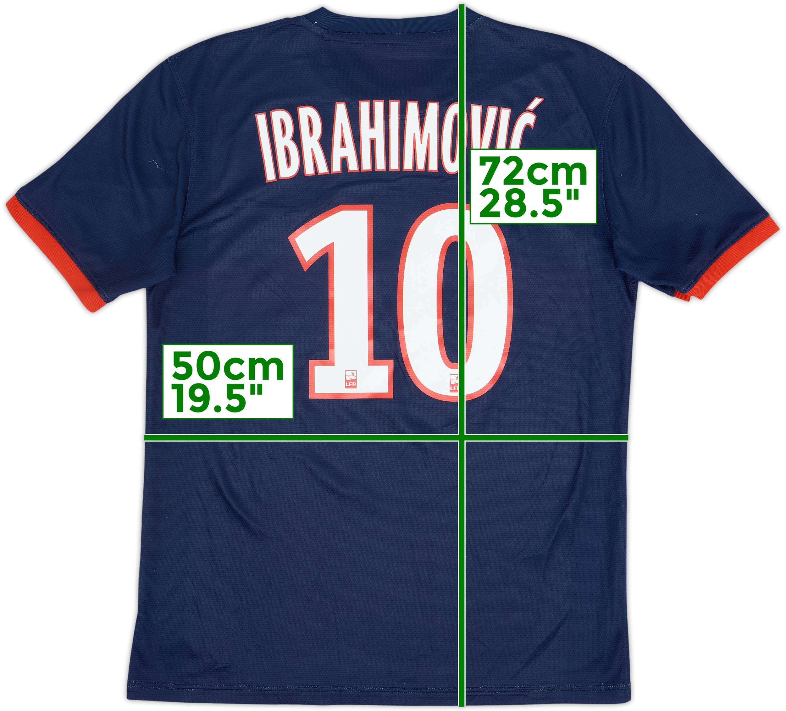 2013-14 Paris Saint-Germain Home Shirt Ibrahimovic #10 - 7/10 - (M)