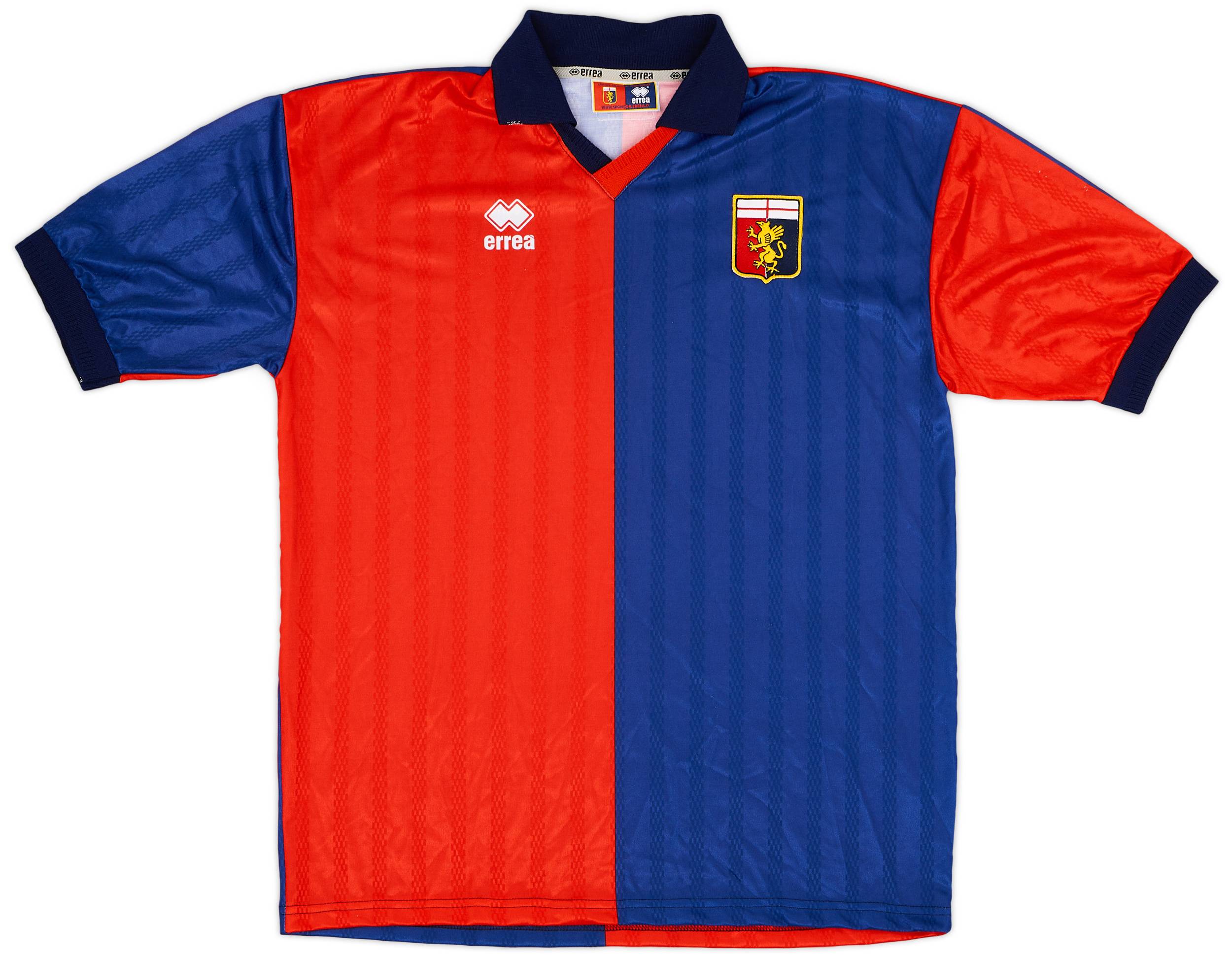 Genoa ユニフォーム errea 赤青　セリエA 2001-02 Genoa Home Shirt - 9/10 - (XL)