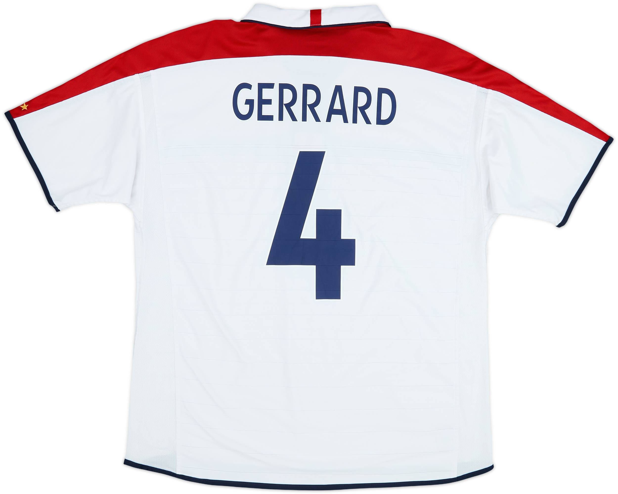 【希少】 England 2003 uniform gameshirt サッカー 2003-05 England Home Shirt Gerrard #4 - 5/10 - (XXL)