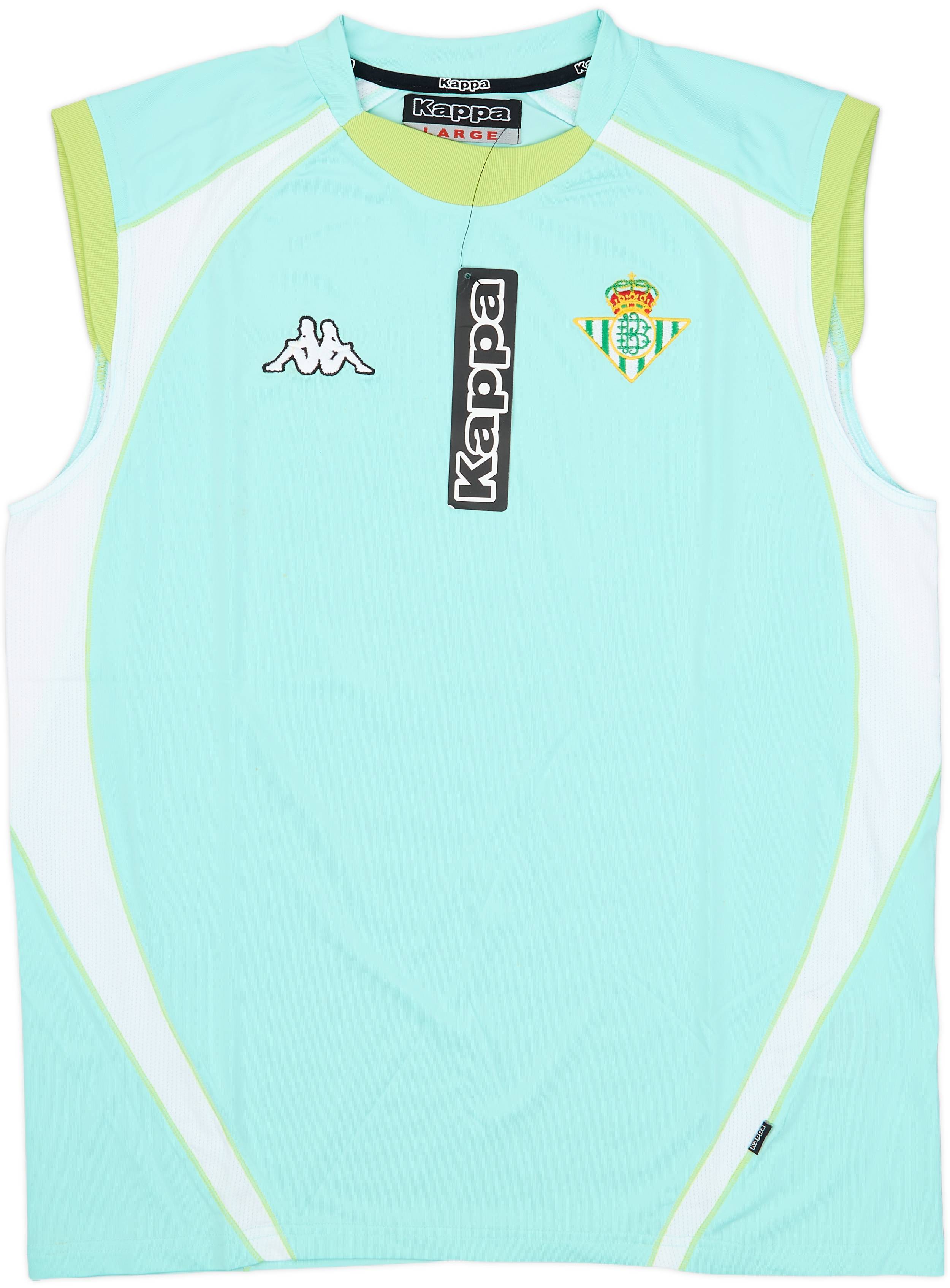 Kappa Real Betis Fan Retro T-Shirt Light Blue Embroidered Badge