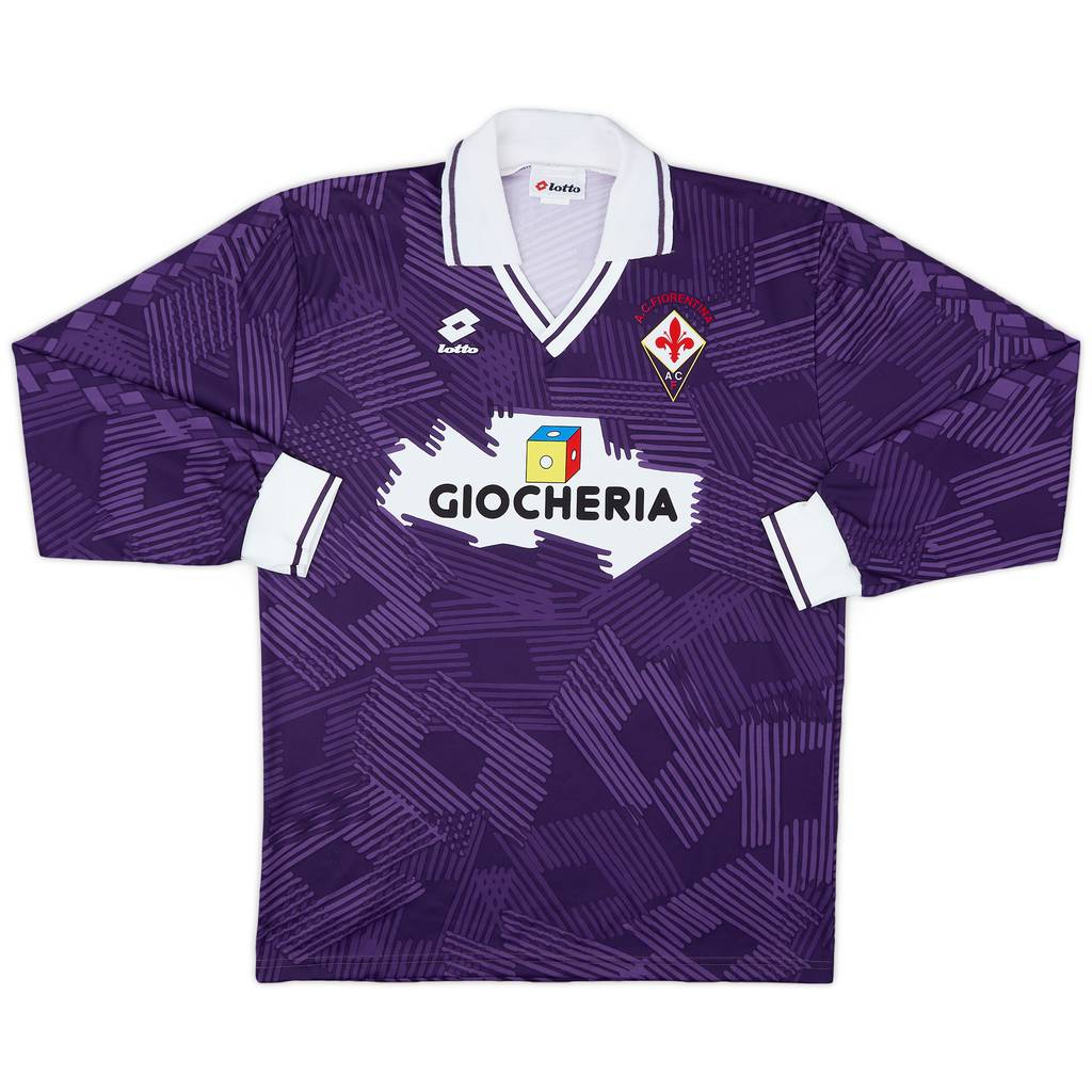 1991-92 Fiorentina Home L/S Shirt - 9/10 - (M)