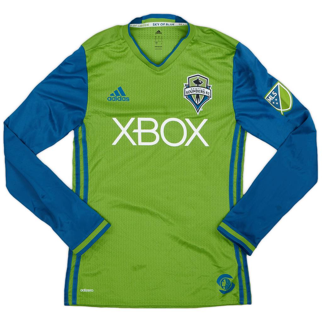 2016-17 Seattle Sounders Player Issue Home L/S Shirt - 8/10 - (S)