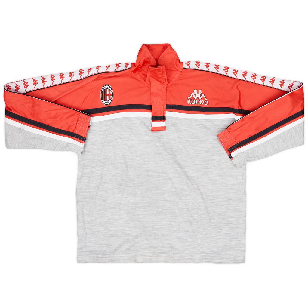 1987-88 AC Milan Kappa 1/4 Zip Track Jacket - 8/10 - (L)