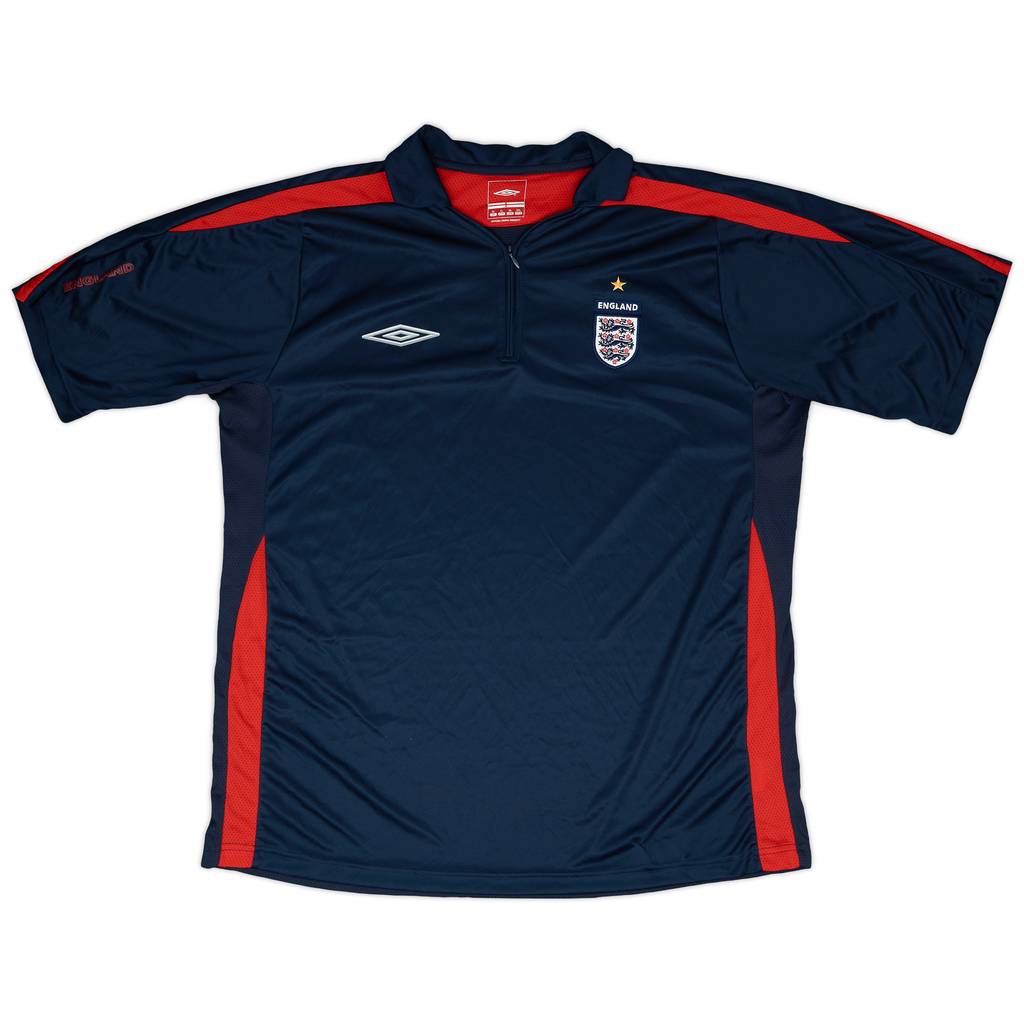 2003-05 England Umbro 1/4 Zip Polo Shirt - 8/10 - (XL)