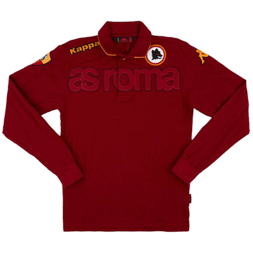 2007-08 Roma Kappa Polo L/S Shirt - 8/10 - (S)