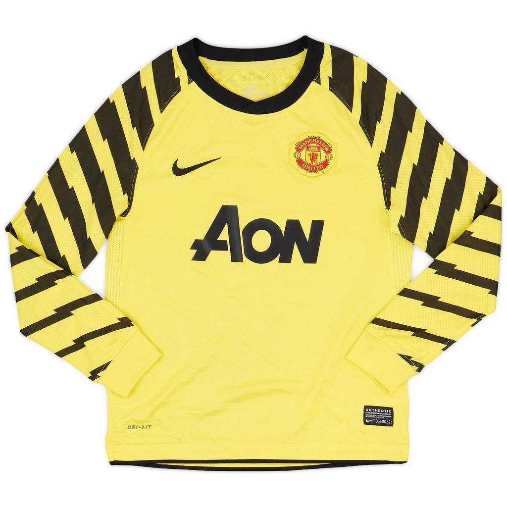 2010-11 Manchester United Yellow GK Shirt - 8/10 - (S.Boys)