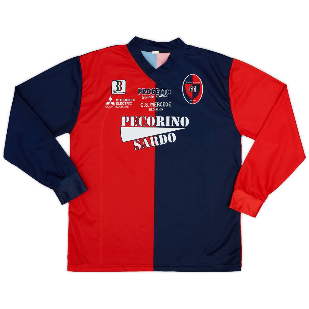 1998-99 Cagliari Home L/S Shirt - 9/10 - (XL.Boys)