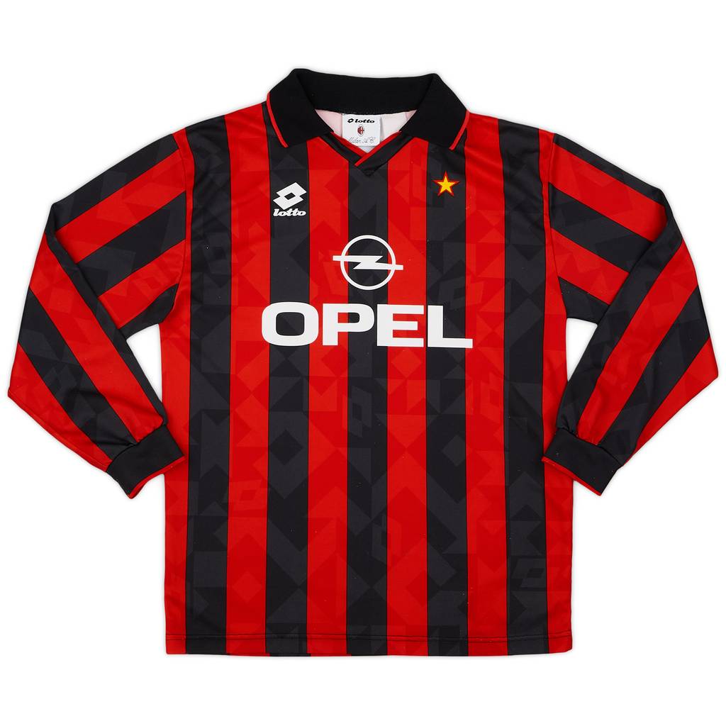 1994-95 AC Milan Home L/S Shirt - 8/10 - (L)
