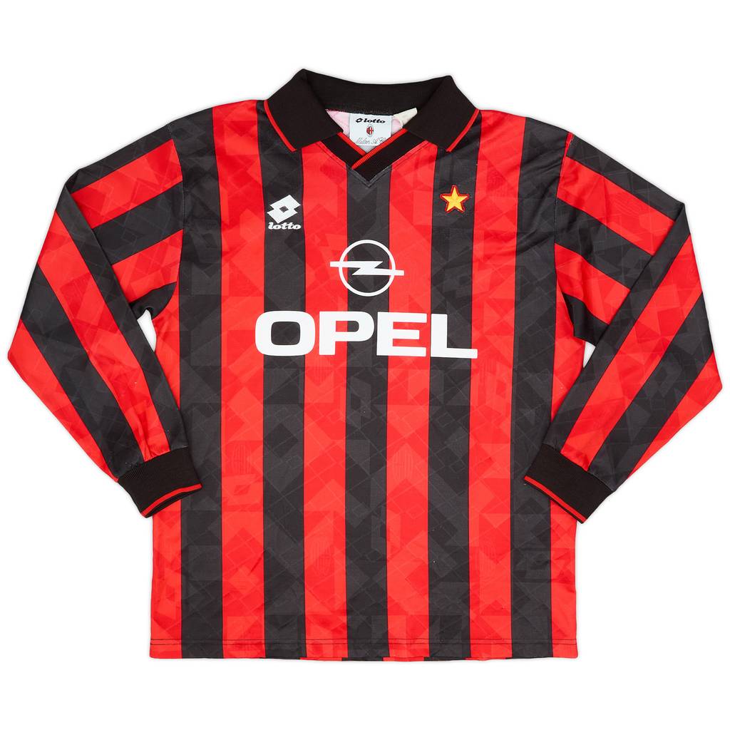 1994-95 AC Milan Home L/S Shirt - 8/10 - (L)