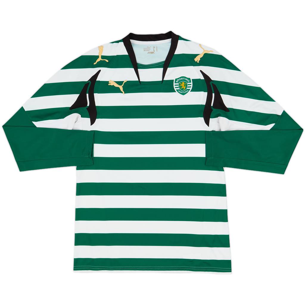 2007-08 Sporting CP Home L/S Shirt - 8/10 - (M)
