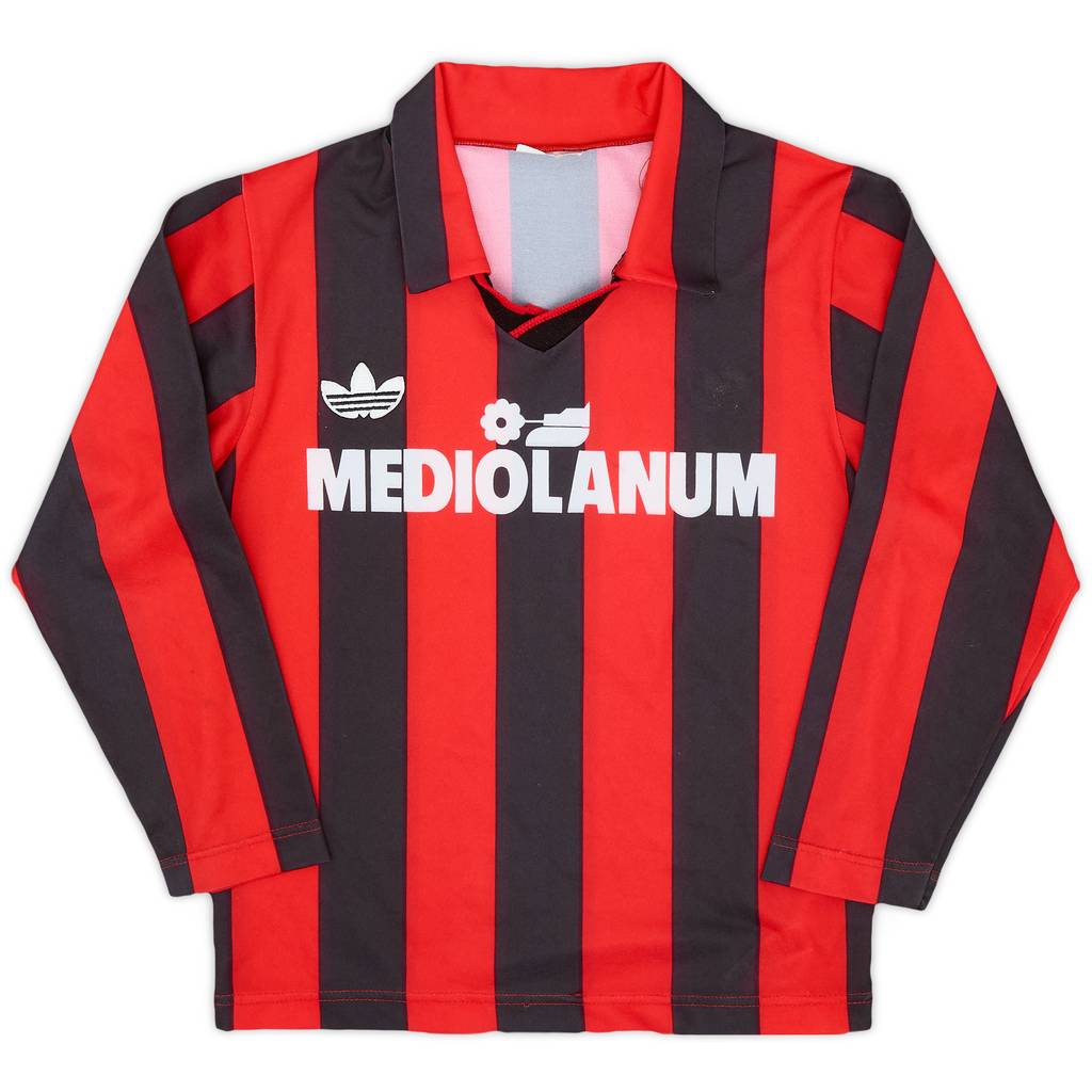 1990-91 AC Milan Home L/S Shirt - 8/10 - (S.Boys)