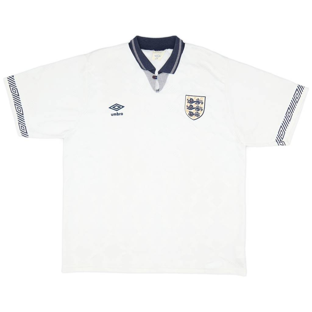 1990-92 England Home Shirt - 8/10 - (XL)