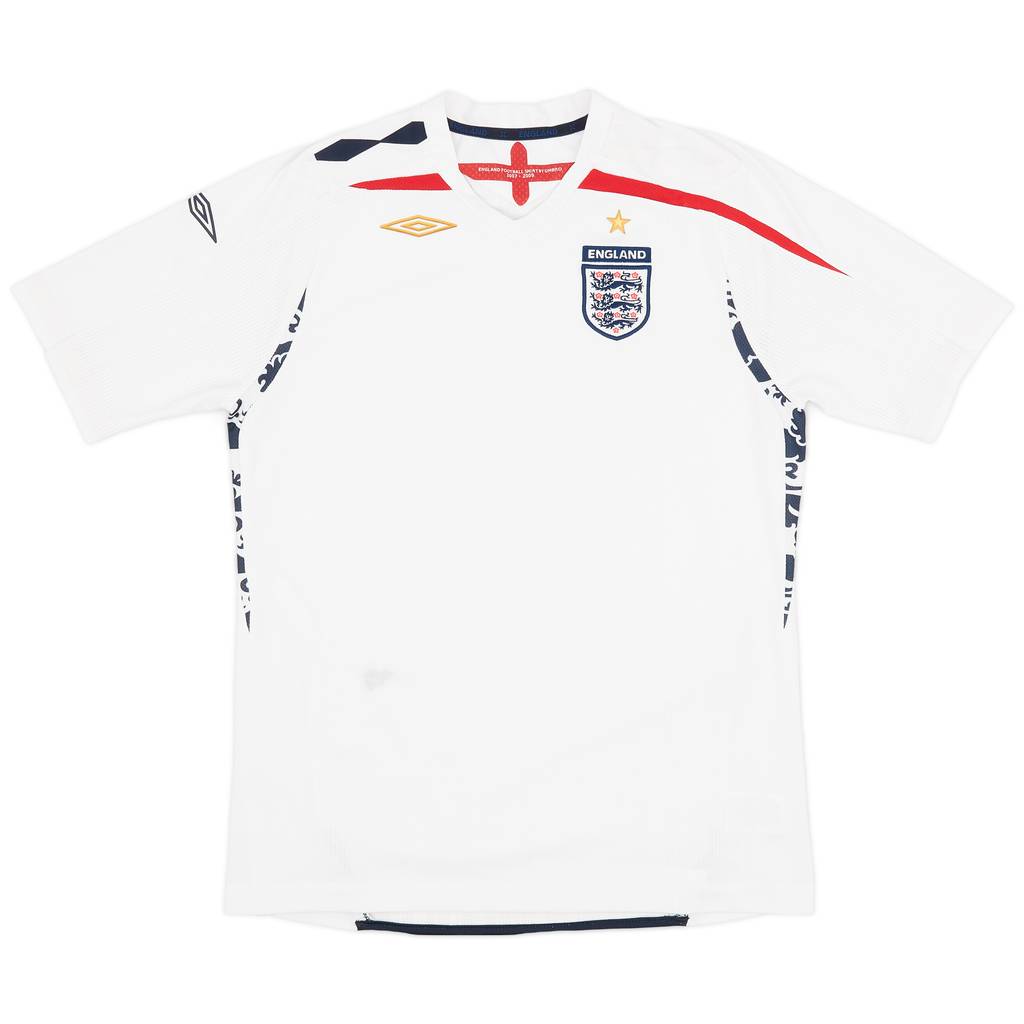 2007-09 England Home Shirt - 5/10 - (XL.Boys)