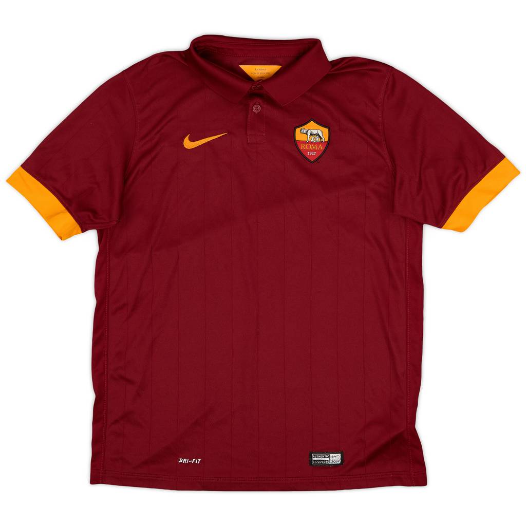 2014-15 Roma Home Shirt - 9/10 - (XL.Boys)