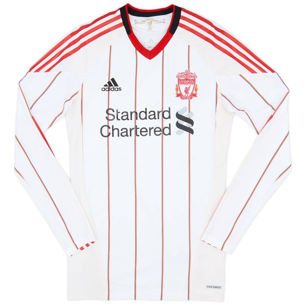 2010-11 Liverpool Player Issue Techfit Away L/S Shirt - 5/10 - (L)
