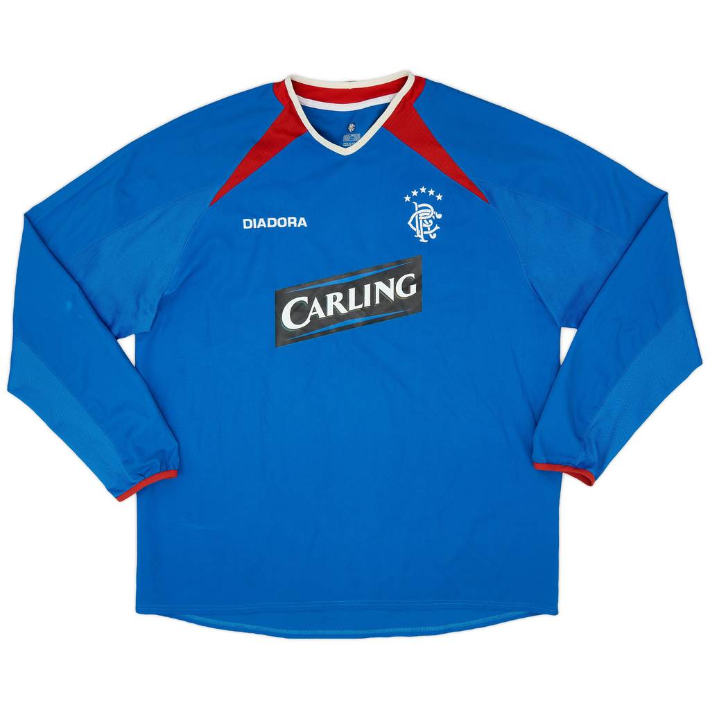 2003-04 Rangers Home L/S Shirt - 8/10 - (XL)
