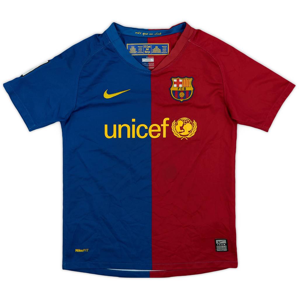 2008-09 Barcelona Home Shirt - 7/10 - (S.Boys)