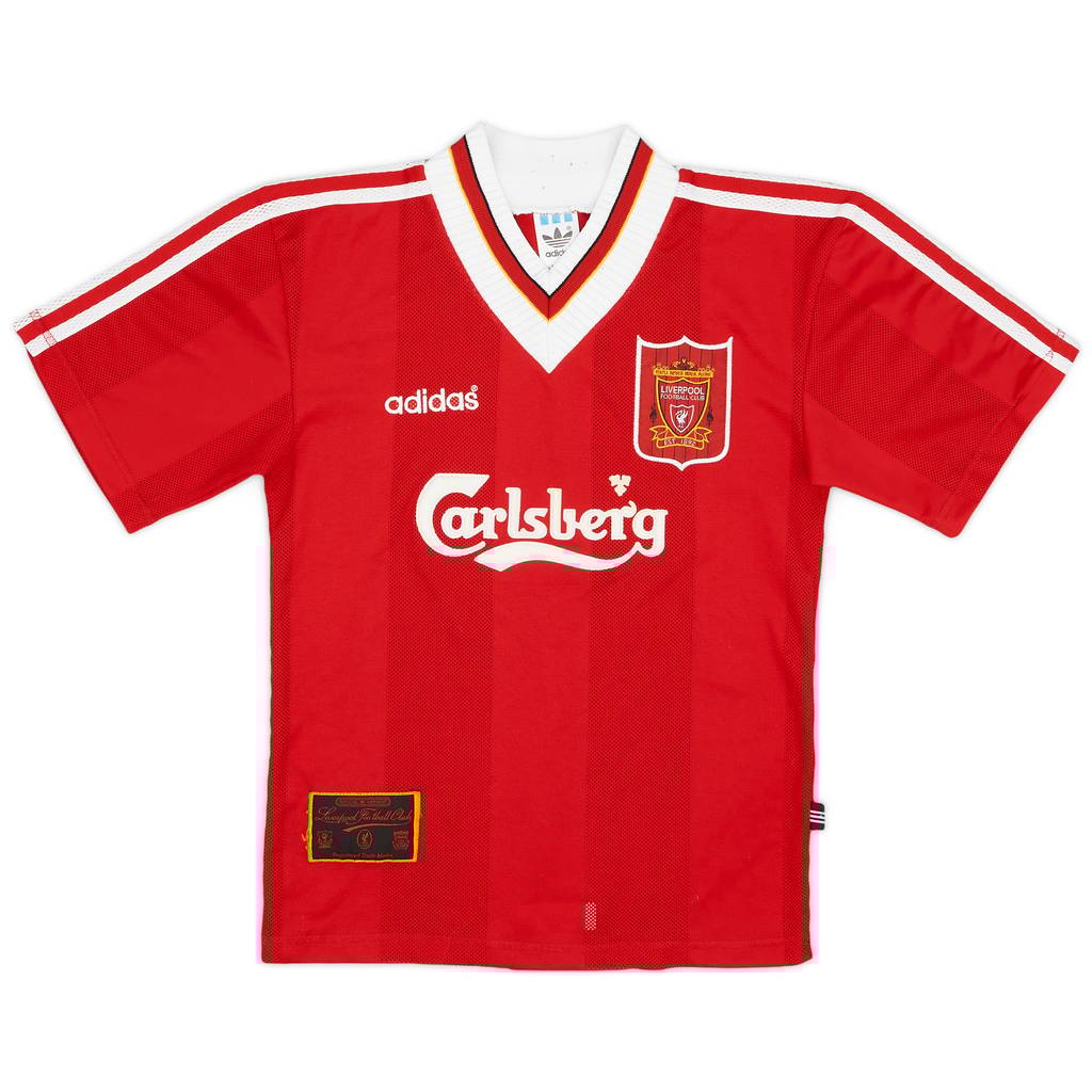 1995-96 Liverpool Home Shirt - 9/10 - (XS.Boys)