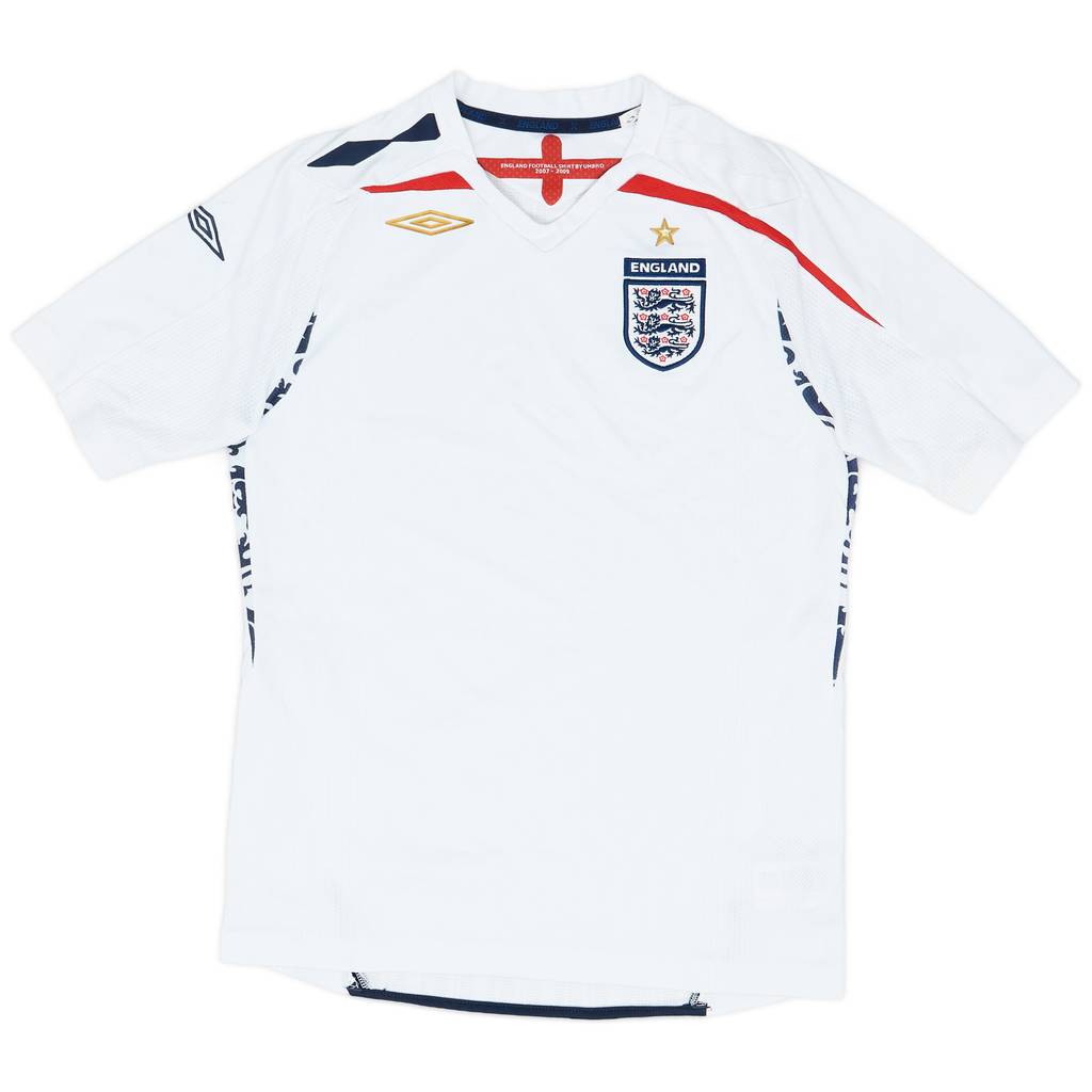 2007-09 England Home Shirt - 8/10 - (L.Boys)