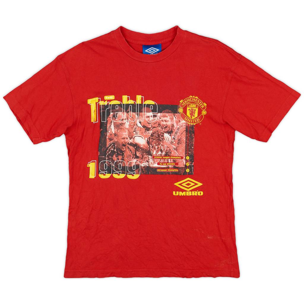 1999-00 Manchester United 'Treble 1999' Umbro Graphic Tee - 7/10 - (S)