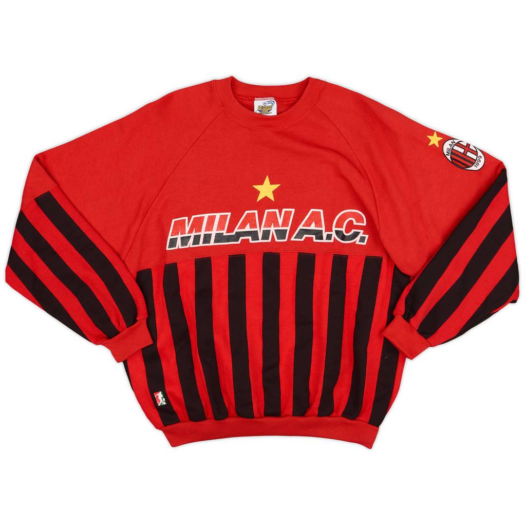 1990-91 AC Milan Le Felpe Dei Grandi Club Sweat Top - 9/10 - (M)