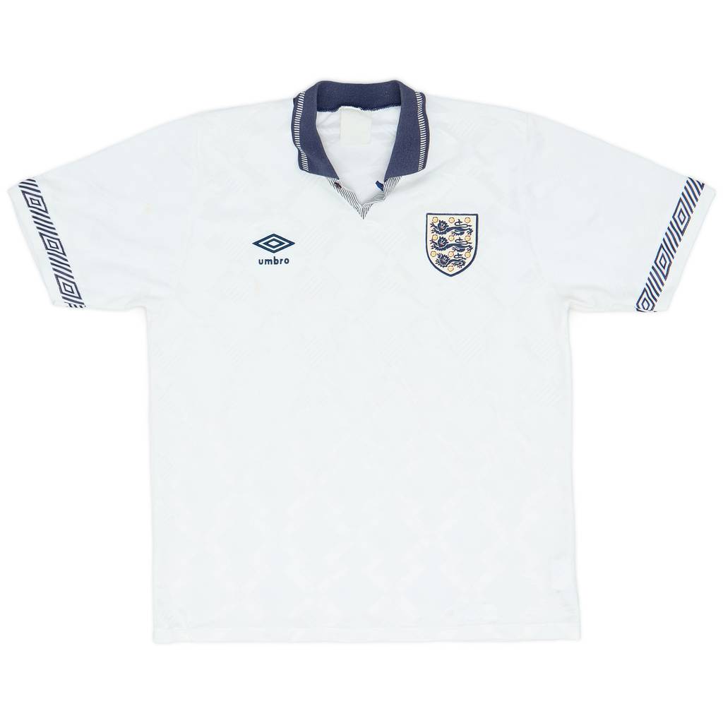 1990-92 England Home Shirt - 8/10 - (M)