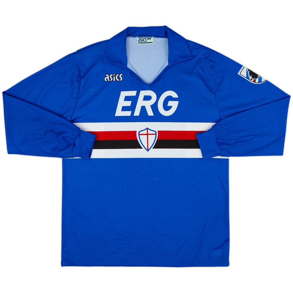 1991-92 Sampdoria Home L/S Shirt - 8/10 - (XL)