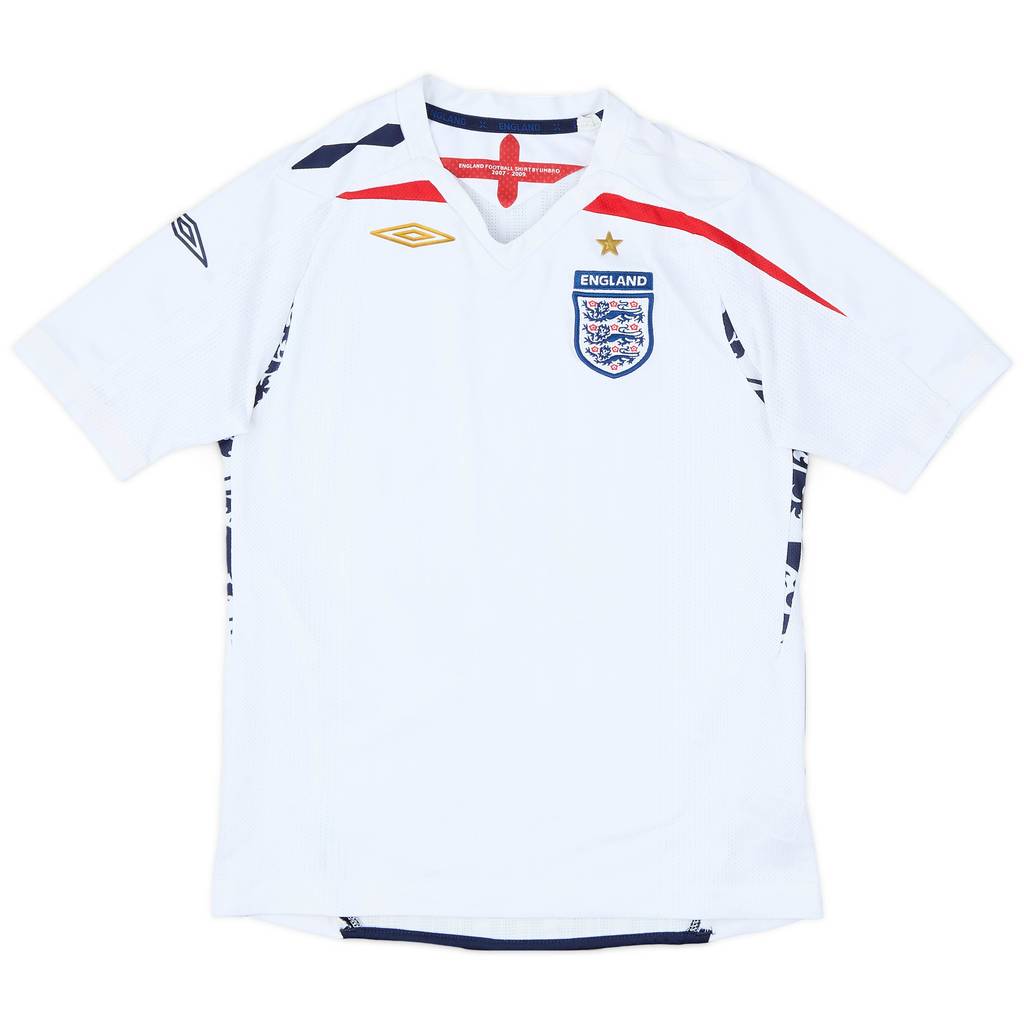 2007-09 England Home Shirt - 8/10 - (M.Boys)