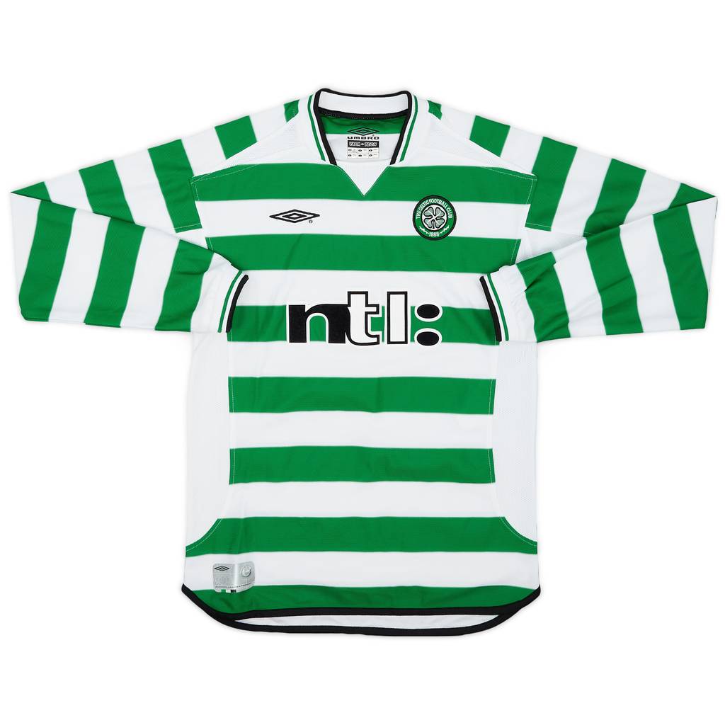 2001-03 Celtic Home L/S Shirt - 8/10 - (L.Boys)