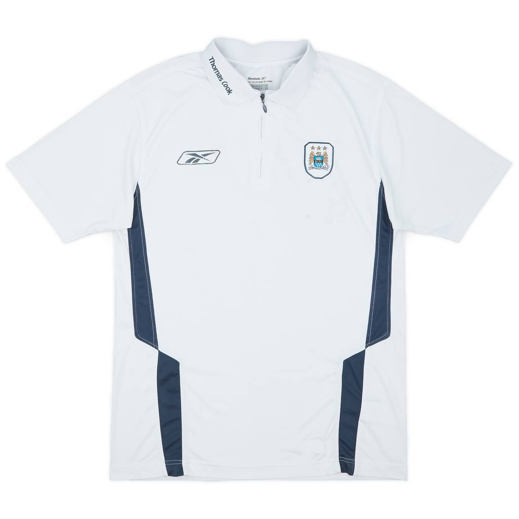 2004-05 Manchester City Reebok 1/4 Zip Polo Shirt - 5/10 - (XS)