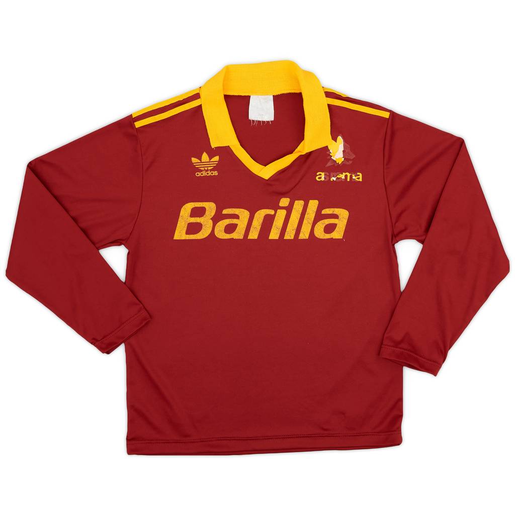 1991-92 Roma Home L/S Shirt - 3/10 - (XS)