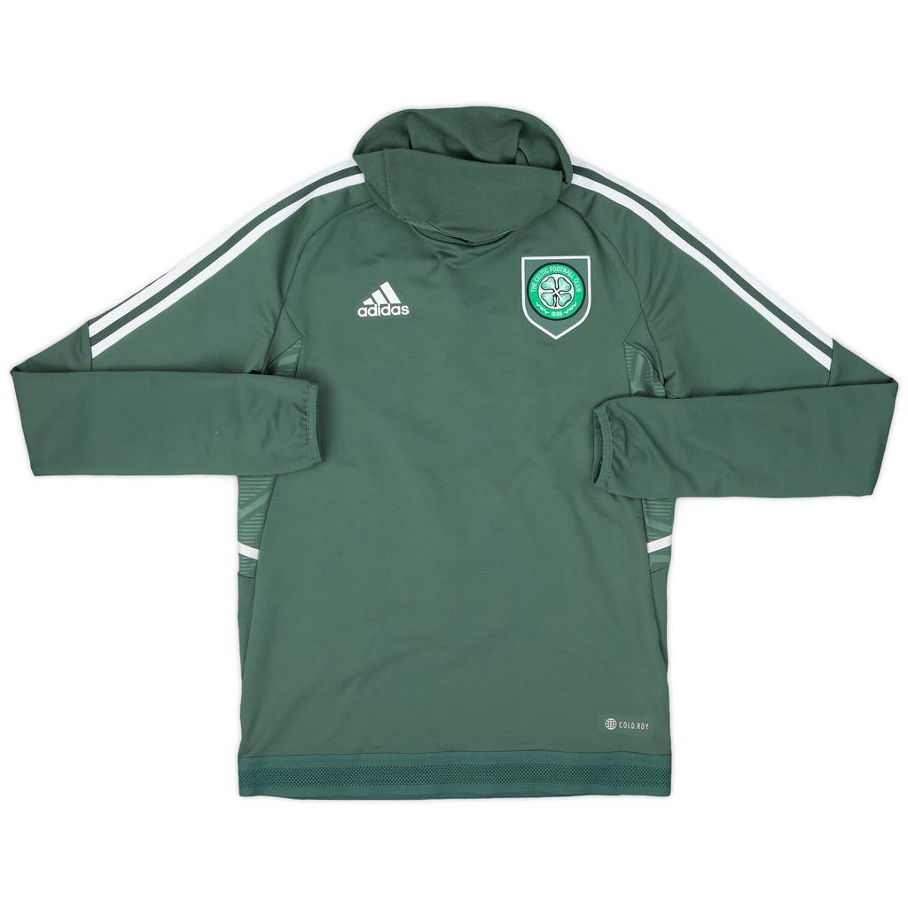 2022-23 Celtic adidas Hooded Drill Top - 9/10 - (S)