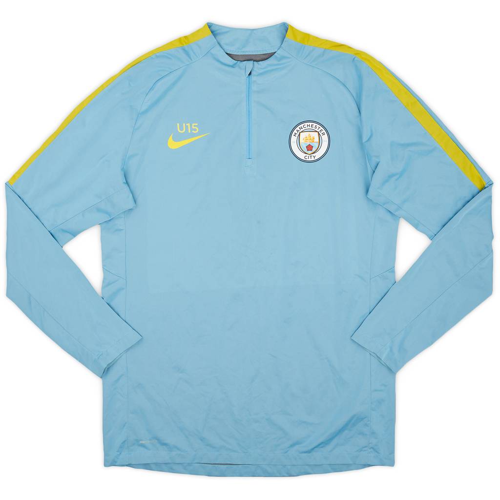 2016-17 Manchester City Youth Player Issue 1/4 Zip Drill Top U15 - 7/10 - (M)