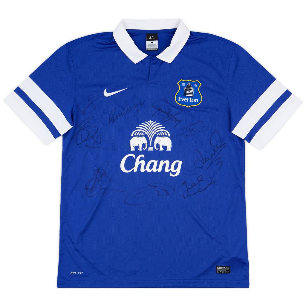 2013-14 Everton Signed Home Shirt - 10/10 - (L)